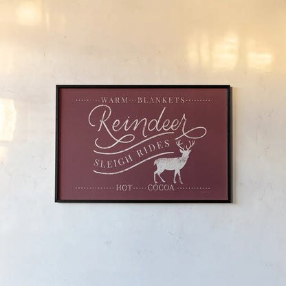 Vintage Christmas III Red Hot Cocoa by Becky Thorns. shown as a paper print in a black flame. Available as a archival giclee rolled canvas, fine art paper, or poster print. SKU 63172i.