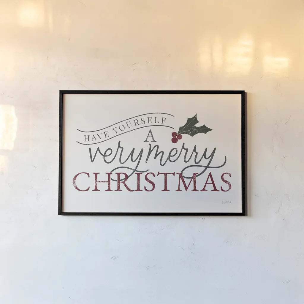 Vintage Christmas IV by Becky Thorns. shown as a paper print in a black flame. Available as a archival giclee rolled canvas, fine art paper, or poster print. SKU 60044i.