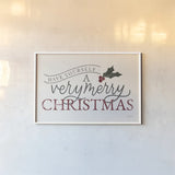 Vintage Christmas IV by Becky Thorns. shown as a paper print in a white frame. Available as a archival giclee rolled canvas, fine art paper, or poster print. SKU 60044i.