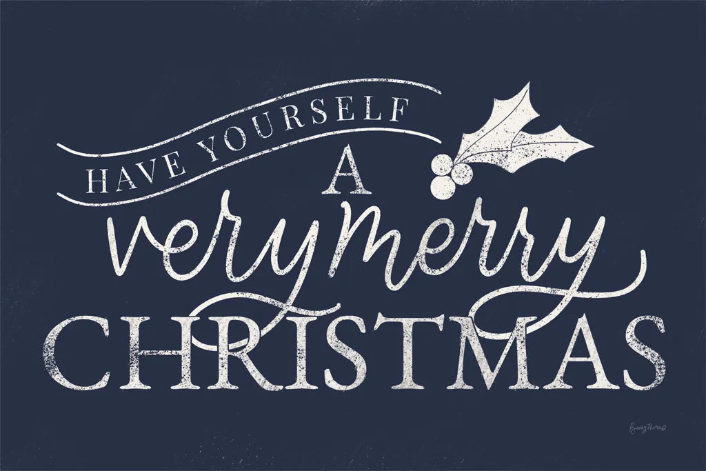 Vintage Christmas IV Blue by Becky Thorns. SKU 60047i. Archival Giclee Fine art print for wall decor.