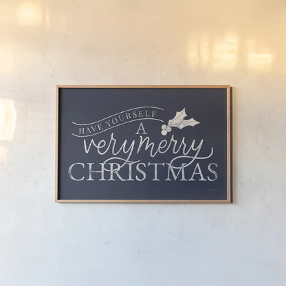 Vintage Christmas IV Blue by Becky Thorns. shown as a paper print in a natural frame. Available as a archival giclee rolled canvas, fine art paper, or poster print. SKU 60047i.