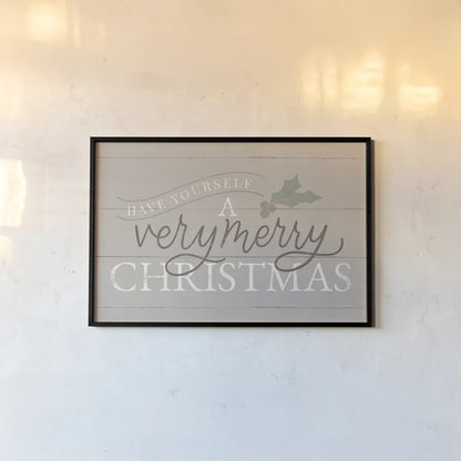 Vintage Christmas IV Neutral by Becky Thorns. shown as a paper print in a black flame. Available as a archival giclee rolled canvas, fine art paper, or poster print. SKU 68673i.