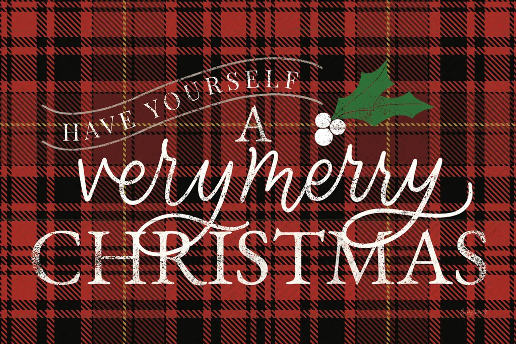 Vintage Christmas IV Plaid by Becky Thorns. SKU 73343i. Archival Giclee Fine art print for wall decor.