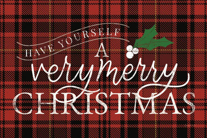 Vintage Christmas IV Plaid by Becky Thorns. SKU 73343i. Archival Giclee Fine art print for wall decor.