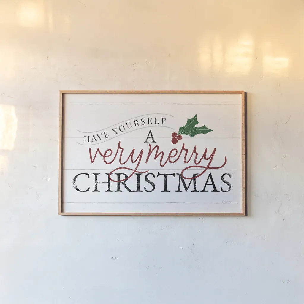 Vintage Christmas IV RG by Becky Thorns. shown as a paper print in a natural frame. Available as a archival giclee rolled canvas, fine art paper, or poster print. SKU 75713i.