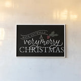 Vintage Christmas IV on Black by Becky Thorns. shown as a paper print in a white frame. Available as a archival giclee rolled canvas, fine art paper, or poster print. SKU 96882i.