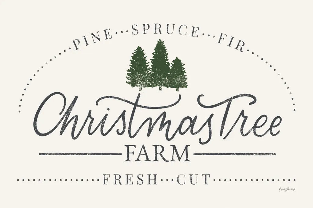 Vintage Christmas Sign I by Becky Thorns. SKU 60018i. Archival Giclee Fine art print for wall decor.