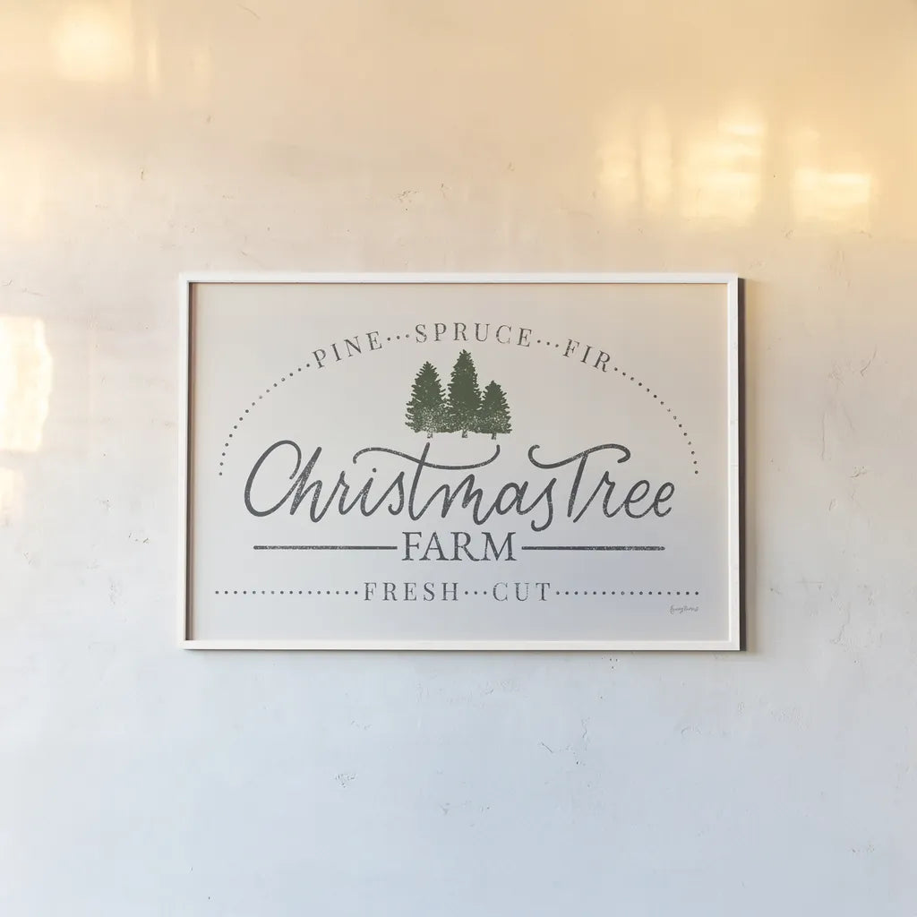 Vintage Christmas Sign I by Becky Thorns. shown as a paper print in a white frame. Available as a archival giclee rolled canvas, fine art paper, or poster print. SKU 60018i.