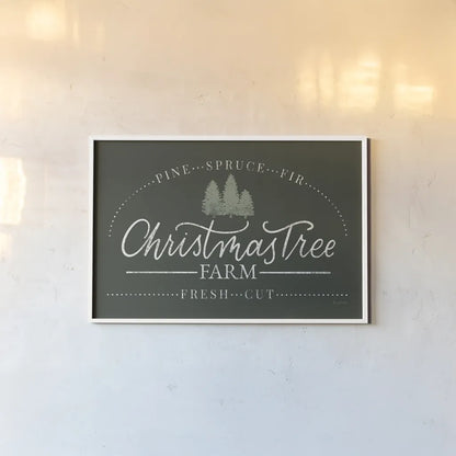 Vintage Christmas Sign I Green by Becky Thorns. shown as a paper print in a white frame. Available as a archival giclee rolled canvas, fine art paper, or poster print. SKU 60020i.