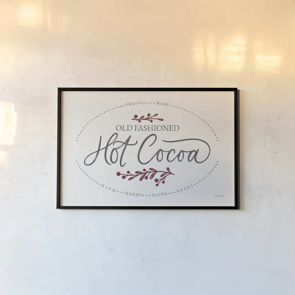 Vintage Christmas Sign II by Becky Thorns. shown as a paper print in a black flame. Available as a archival giclee rolled canvas, fine art paper, or poster print. SKU 60019i.