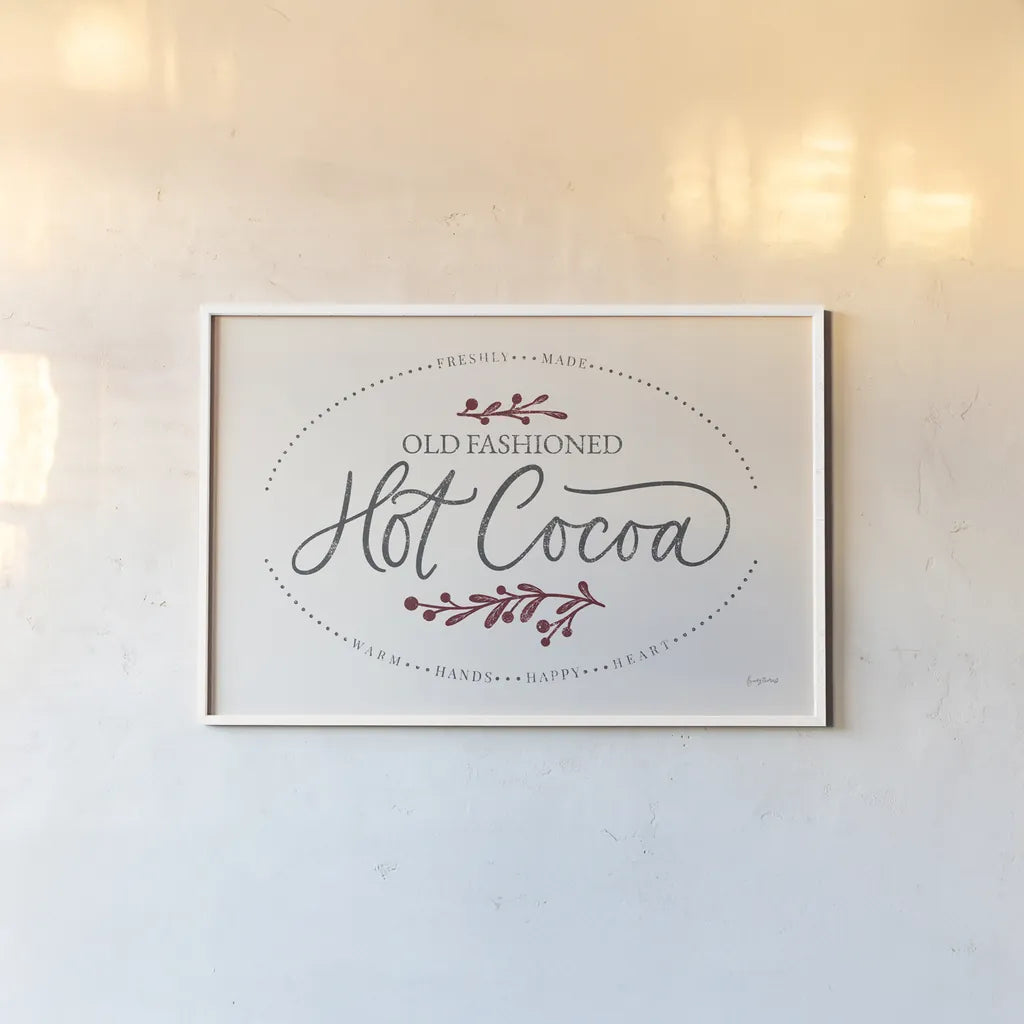 Vintage Christmas Sign II by Becky Thorns. shown as a paper print in a white frame. Available as a archival giclee rolled canvas, fine art paper, or poster print. SKU 60019i.