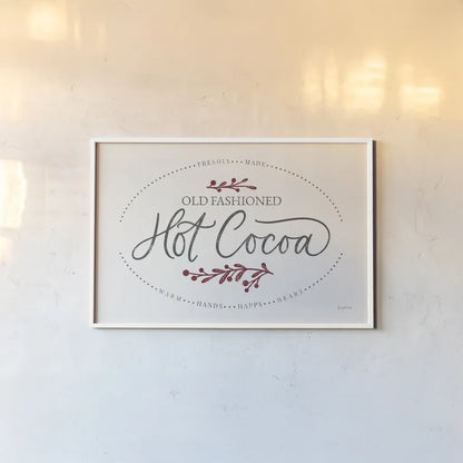 Vintage Christmas Sign II by Becky Thorns. shown as a paper print in a white frame. Available as a archival giclee rolled canvas, fine art paper, or poster print. SKU 60019i.