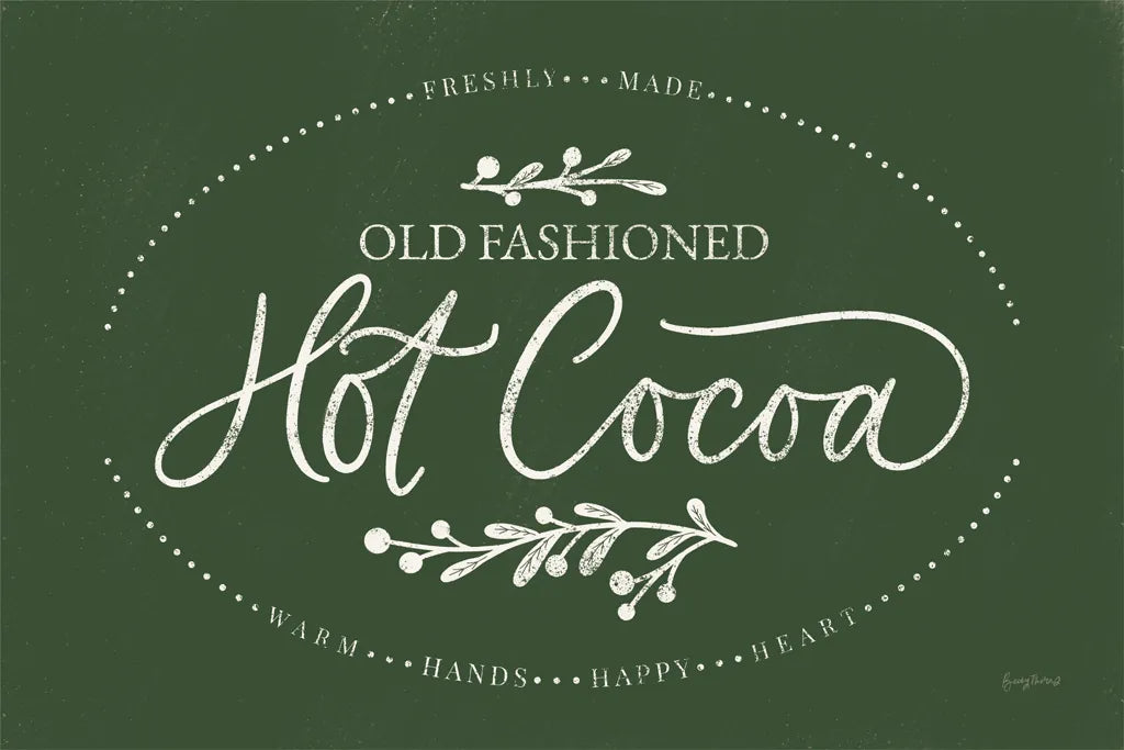 Vintage Christmas Sign II Green by Becky Thorns. SKU 60021i. Archival Giclee Fine art print for wall decor.