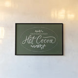 Vintage Christmas Sign II Green by Becky Thorns. shown as a paper print in a black flame. Available as a archival giclee rolled canvas, fine art paper, or poster print. SKU 60021i.