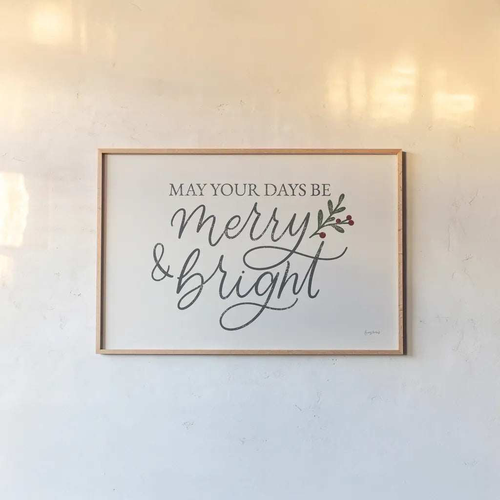 Vintage Christmas V by Becky Thorns. shown as a paper print in a natural frame. Available as a archival giclee rolled canvas, fine art paper, or poster print. SKU 60045i.