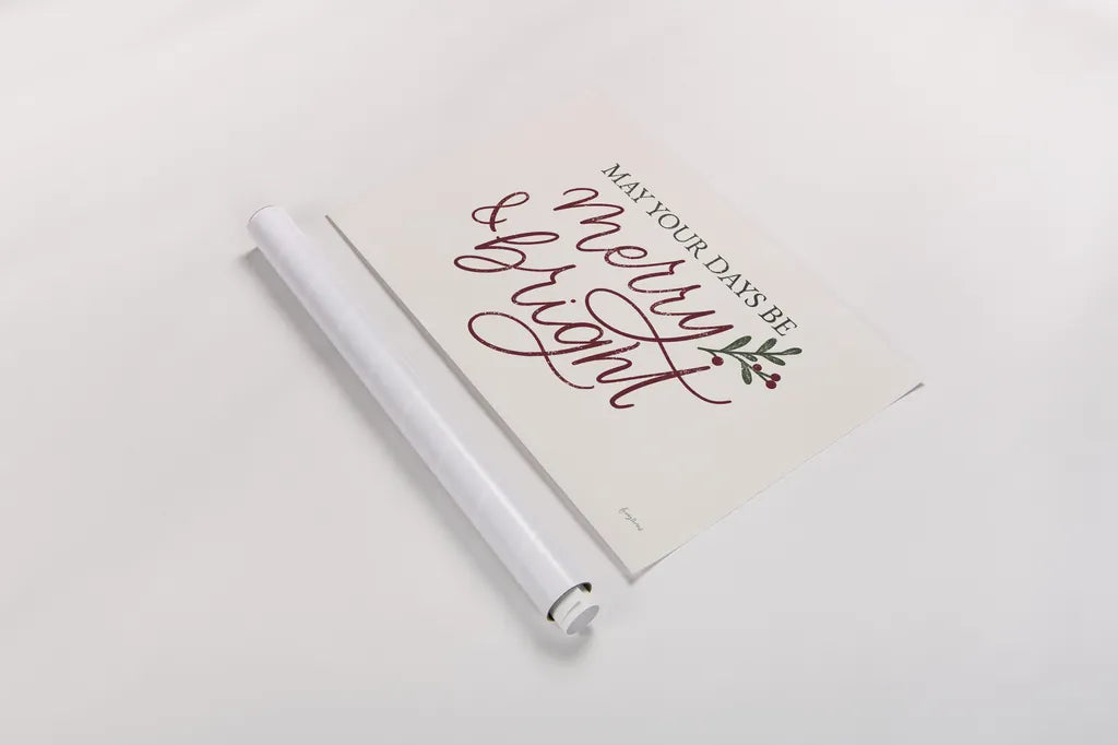 Vintage Christmas V Red by Becky Thorns. shown as a rolled paper print. Available as archival giclee rolled canvas, fine art paper, or poster print. SKU 60048i.