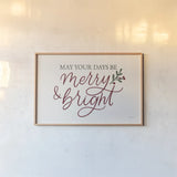 Vintage Christmas V Red by Becky Thorns. shown as a paper print in a natural frame. Available as a archival giclee rolled canvas, fine art paper, or poster print. SKU 60048i.