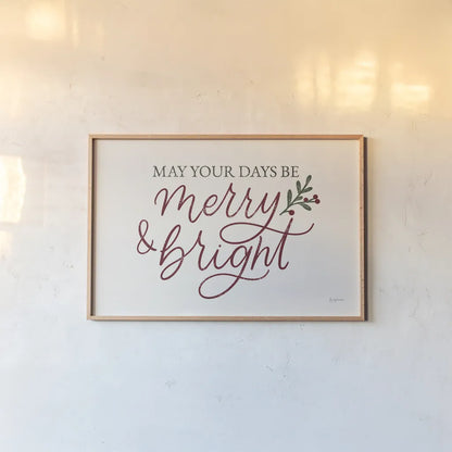 Vintage Christmas V Red by Becky Thorns. shown as a paper print in a natural frame. Available as a archival giclee rolled canvas, fine art paper, or poster print. SKU 60048i.