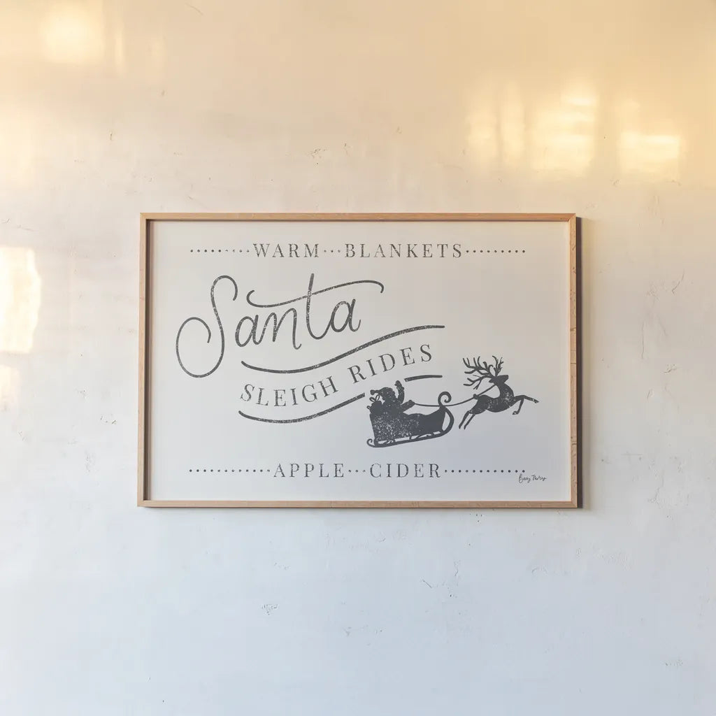 Vintage Christmas VI by Becky Thorns. shown as a paper print in a natural frame. Available as a archival giclee rolled canvas, fine art paper, or poster print. SKU 68845i.