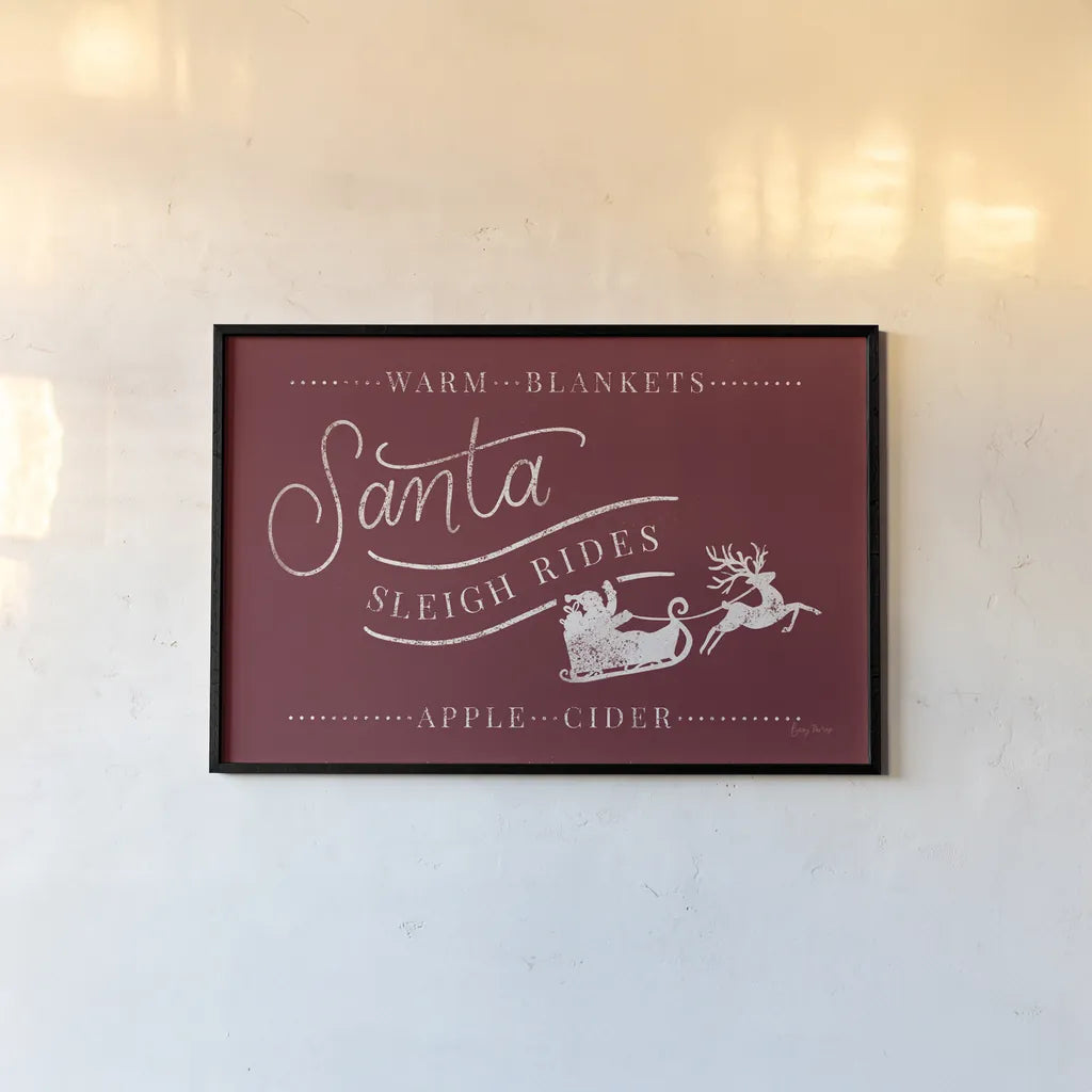 Vintage Christmas VI Red by Becky Thorns. shown as a paper print in a black flame. Available as a archival giclee rolled canvas, fine art paper, or poster print. SKU 68847i.