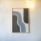Waterfall Abstract I by Becky Thorns. shown as a paper print in a natural frame. Available as a archival giclee rolled canvas, fine art paper, or poster print. SKU 87843h.