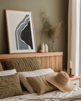 Waterfall Abstract II by Becky Thorns. shown as a paper print in a natural frame. Available as a archival giclee rolled canvas, fine art paper, or poster print. SKU 87844h.