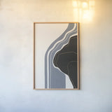 Waterfall Abstract II by Becky Thorns. shown as a paper print in a natural frame. Available as a archival giclee rolled canvas, fine art paper, or poster print. SKU 87844h.