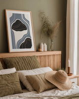 Waterfall Abstract III by Becky Thorns. shown as a paper print in a natural frame. Available as a archival giclee rolled canvas, fine art paper, or poster print. SKU 87845h.