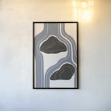 Waterfall Abstract III by Becky Thorns. shown as a paper print in a black flame. Available as a archival giclee rolled canvas, fine art paper, or poster print. SKU 87845h.