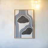 Waterfall Abstract III by Becky Thorns. shown as a paper print in a natural frame. Available as a archival giclee rolled canvas, fine art paper, or poster print. SKU 87845h.