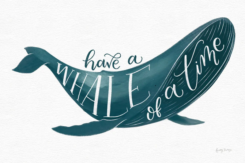 Whale of A Time by Becky Thorns. SKU 61410i. Archival Giclee Fine art print for wall decor.