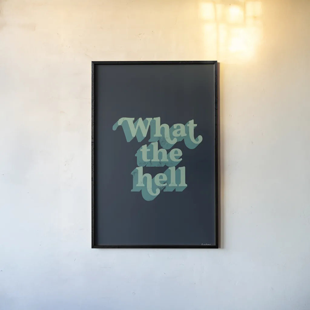 What The by Becky Thorns. shown as a paper print in a black flame. Available as a archival giclee rolled canvas, fine art paper, or poster print. SKU 65169h.
