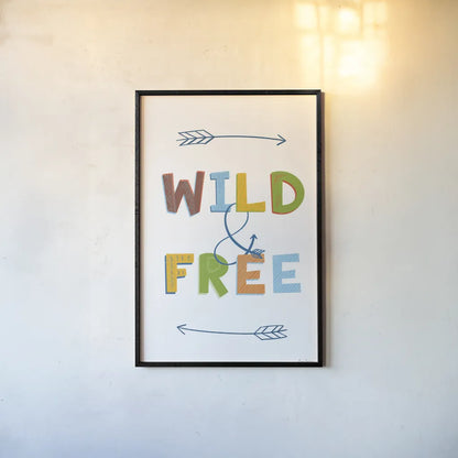 Wild and Free by Becky Thorns. shown as a paper print in a black flame. Available as a archival giclee rolled canvas, fine art paper, or poster print. SKU 59584h.