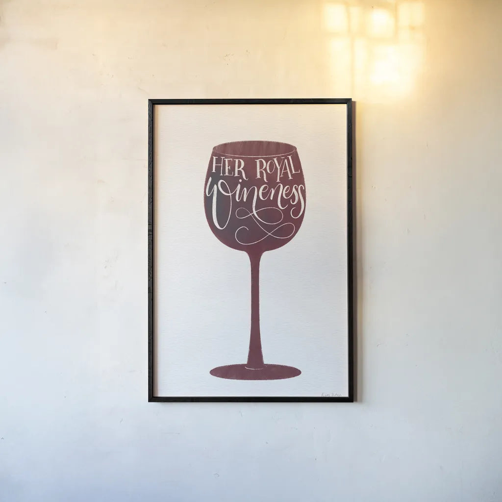 Wineness by Becky Thorns. shown as a paper print in a black flame. Available as a archival giclee rolled canvas, fine art paper, or poster print. SKU 61432h.