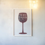 Wineness by Becky Thorns. shown as a paper print in a white frame. Available as a archival giclee rolled canvas, fine art paper, or poster print. SKU 61432h.