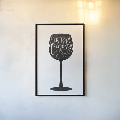 Wineness BW by Becky Thorns. shown as a paper print in a black flame. Available as a archival giclee rolled canvas, fine art paper, or poster print. SKU 61433h.