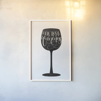 Wineness BW by Becky Thorns. shown as a paper print in a white frame. Available as a archival giclee rolled canvas, fine art paper, or poster print. SKU 61433h.