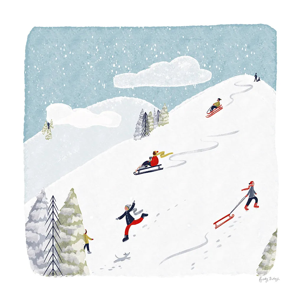 Winter Sports III by Becky Thorns. SKU 62709a. Archival Giclee Fine art print for wall decor.