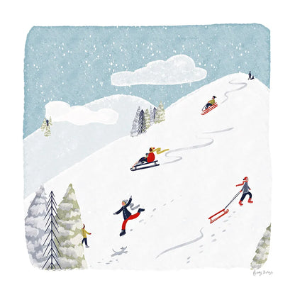 Winter Sports III by Becky Thorns. SKU 62709a. Archival Giclee Fine art print for wall decor.