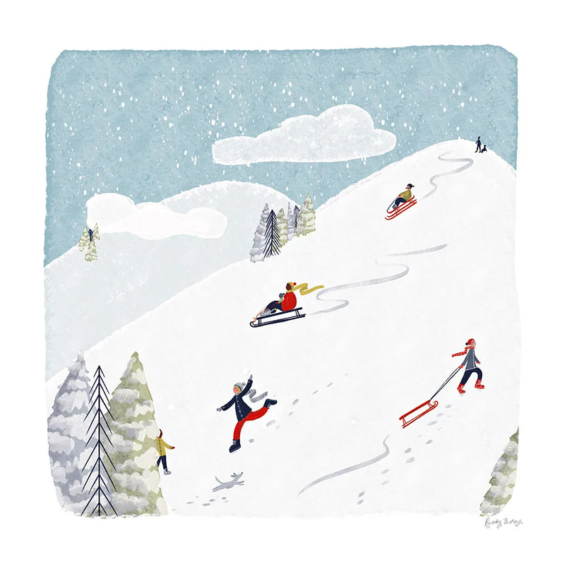 Winter Sports III by Becky Thorns. SKU 62709a. Archival Giclee Fine art print for wall decor.