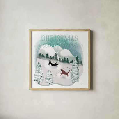 Winter Wonderland II by Becky Thorns. Shown in a natural wood glass frame for a timeless modern aesthetic. Available as an archival giclee rolled canvas, fine art paper, or poster print. SKU 57088a.