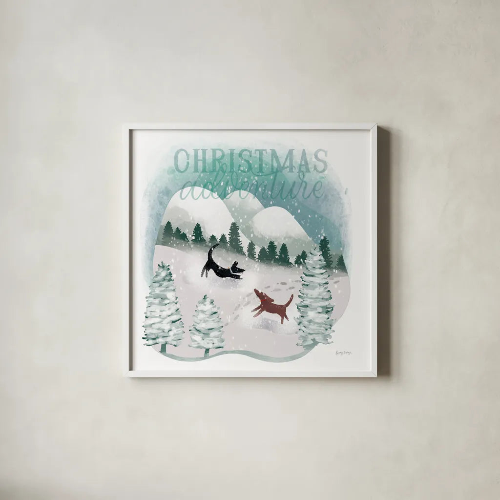 Winter Wonderland II by Becky Thorns. Shown in a crisp white glass frame for a clean and minimalist style. Available as an archival giclee rolled canvas, fine art paper, or poster print. SKU 57088a.