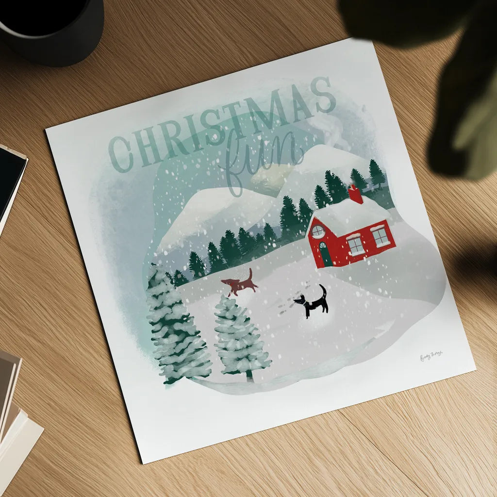 Winter Wonderland III by Becky Thorns. Shown as a detailed flat fine art print, highlighting archival giclee quality. Available as an archival giclee rolled canvas, fine art paper, or poster print. SKU 57089a.