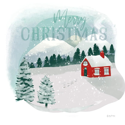 Winter Wonderland III Merry Christmas by Becky Thorns. SKU 59685a. Archival Giclee Fine art print for wall decor.