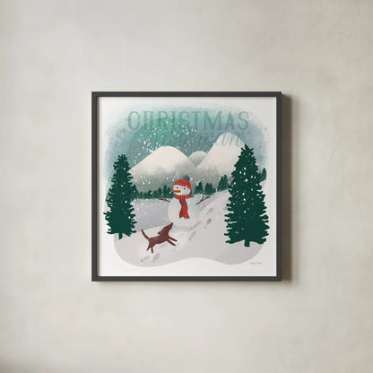 Winter Wonderland IV by Becky Thorns. Shown in a sleek black glass frame for a contemporary gallery look. Available as an archival giclee rolled canvas, fine art paper, or poster print. SKU 57090a.