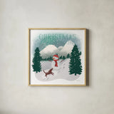 Winter Wonderland IV by Becky Thorns. Shown in a natural wood glass frame for a timeless modern aesthetic. Available as an archival giclee rolled canvas, fine art paper, or poster print. SKU 57090a.