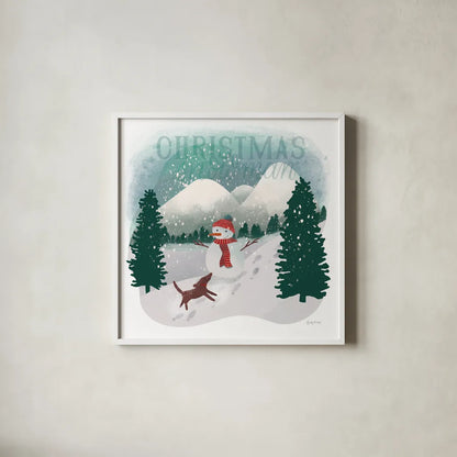 Winter Wonderland IV by Becky Thorns. Shown in a crisp white glass frame for a clean and minimalist style. Available as an archival giclee rolled canvas, fine art paper, or poster print. SKU 57090a.