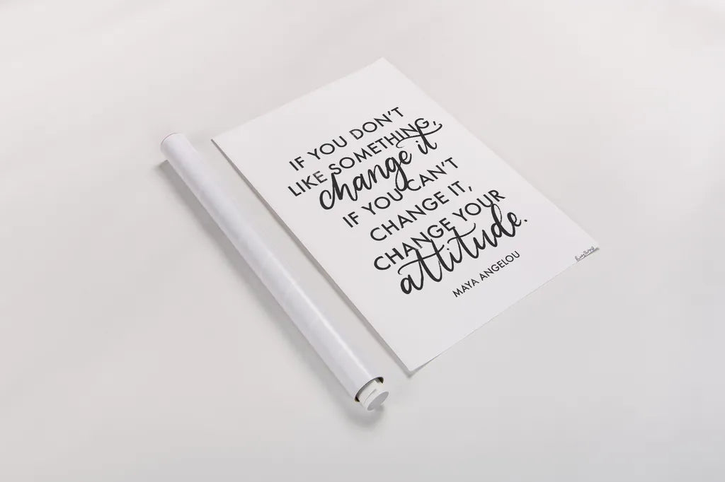 Words of Wisdom I BW v2 by Becky Thorns. shown as a rolled paper print. Available as archival giclee rolled canvas, fine art paper, or poster print. SKU 80656h.