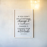 Words of Wisdom I BW v2 by Becky Thorns. shown as a paper print in a white frame. Available as a archival giclee rolled canvas, fine art paper, or poster print. SKU 80656h.