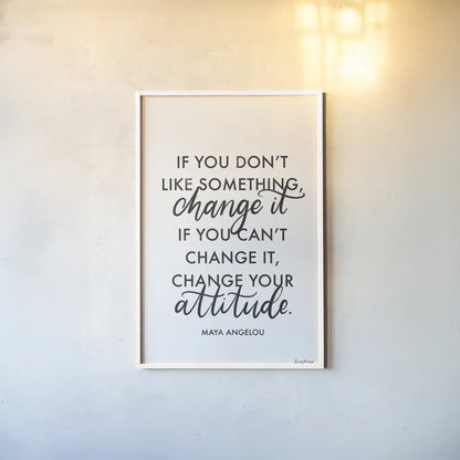 Words of Wisdom I BW v2 by Becky Thorns. shown as a paper print in a white frame. Available as a archival giclee rolled canvas, fine art paper, or poster print. SKU 80656h.